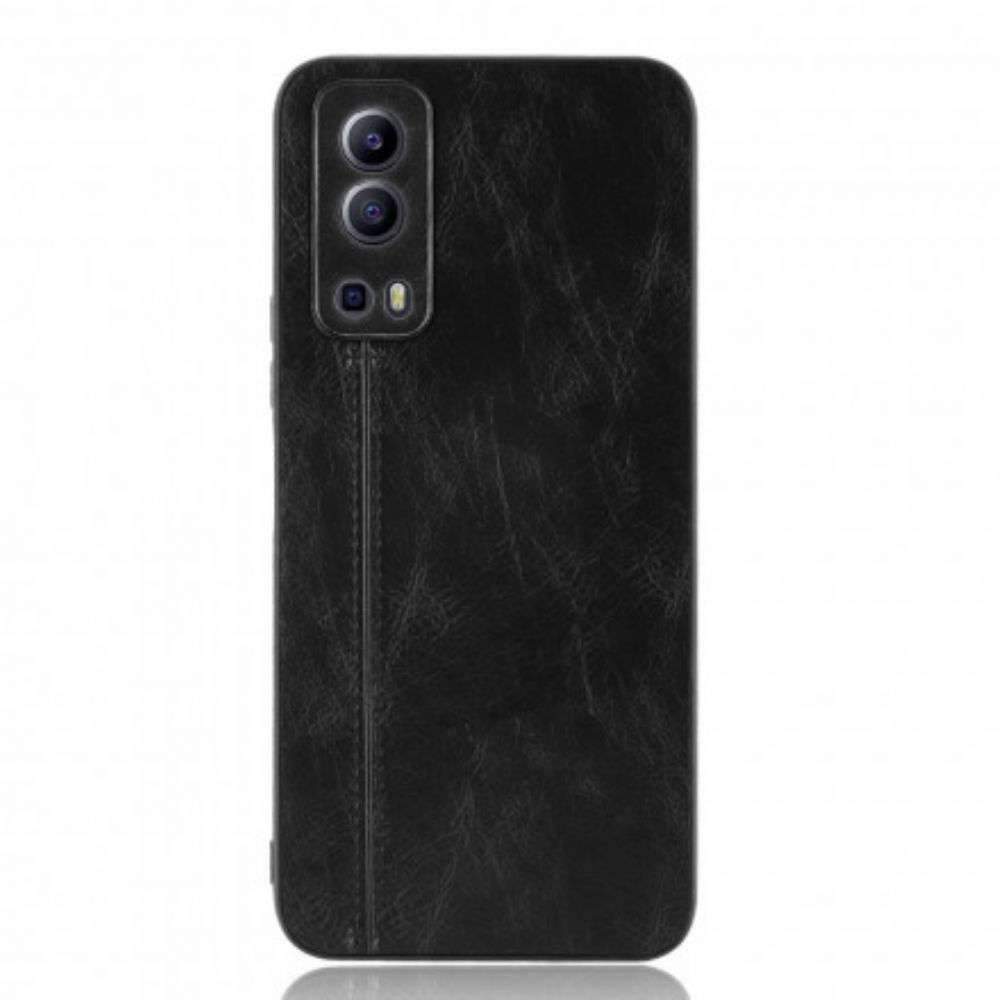 Hoesje voor Vivo Y72 5G Naad Leereffect