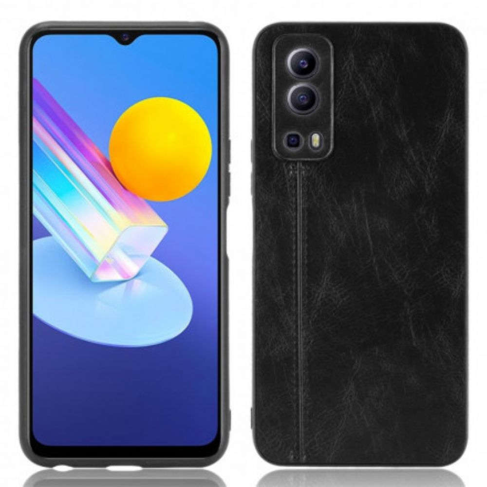 Hoesje voor Vivo Y72 5G Naad Leereffect