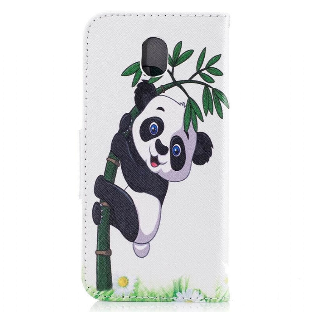 Folio-hoesje voor Samsung Galaxy J5 2017 Panda Op Bamboe