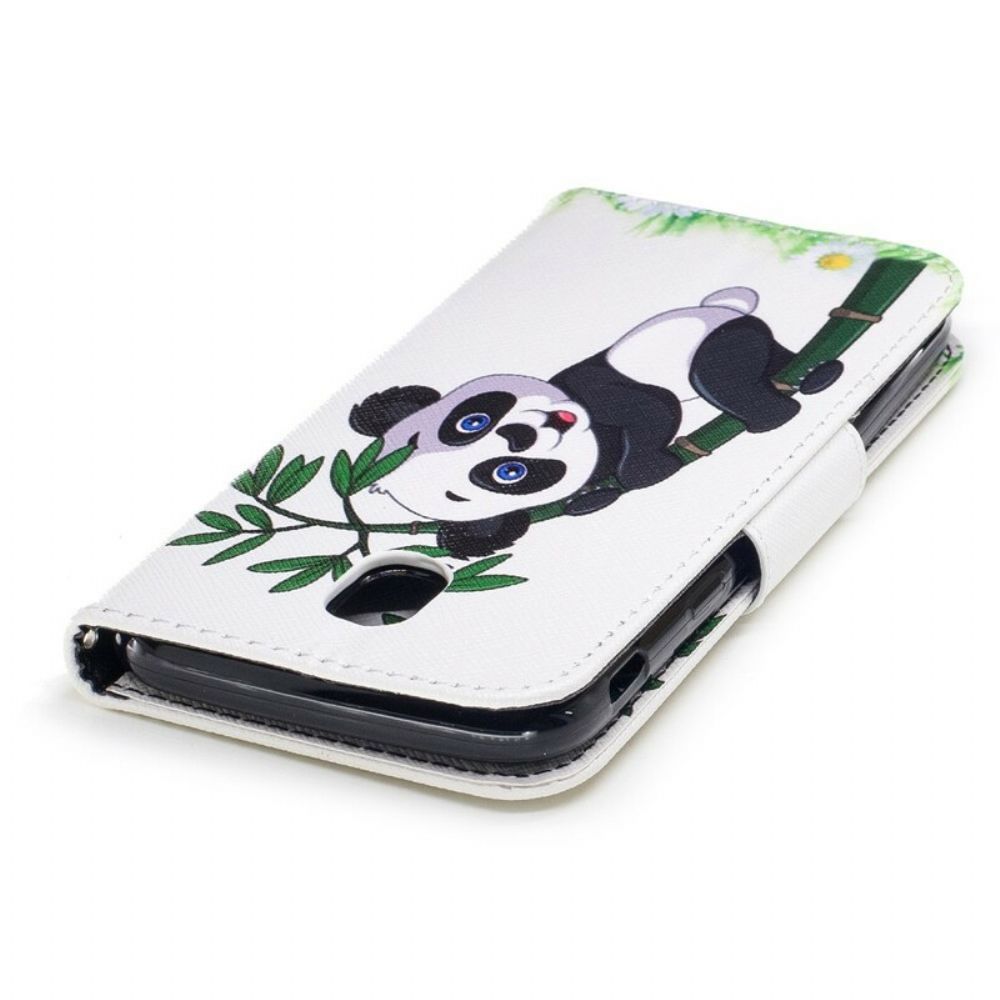 Folio-hoesje voor Samsung Galaxy J5 2017 Panda Op Bamboe