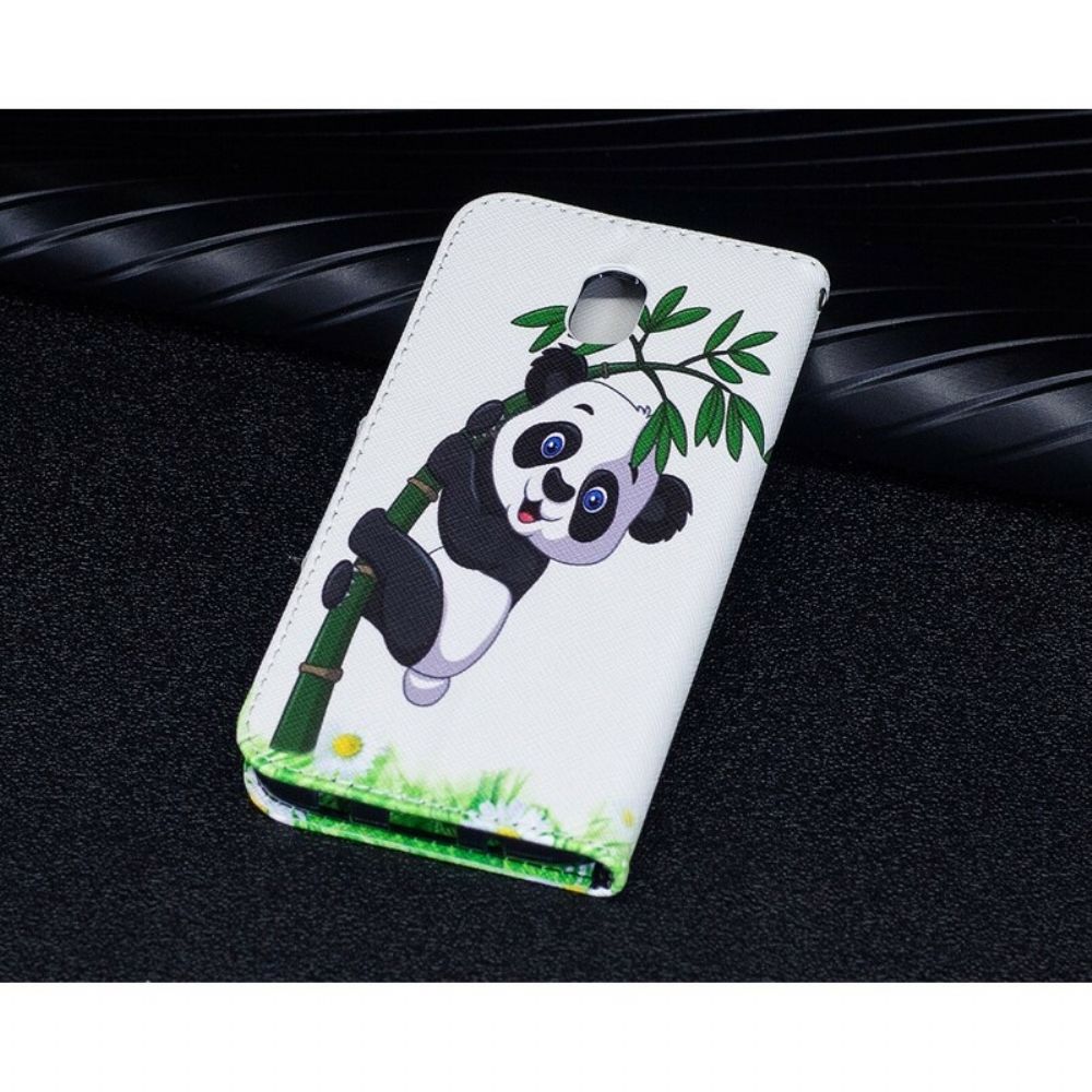 Folio-hoesje voor Samsung Galaxy J5 2017 Panda Op Bamboe