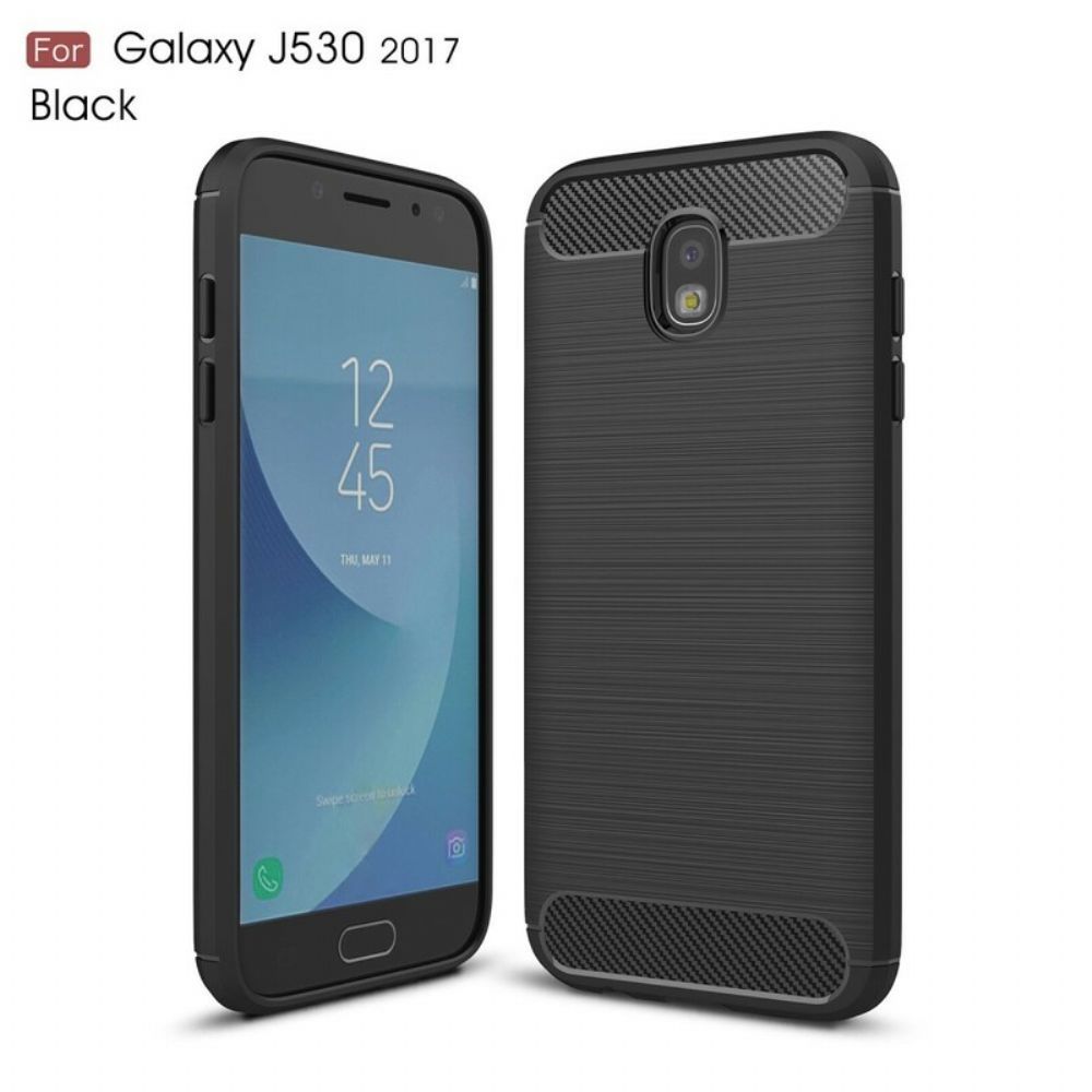 Telefoonhoesje voor Samsung Galaxy J5 2017 Geborstelde Koolstofvezel