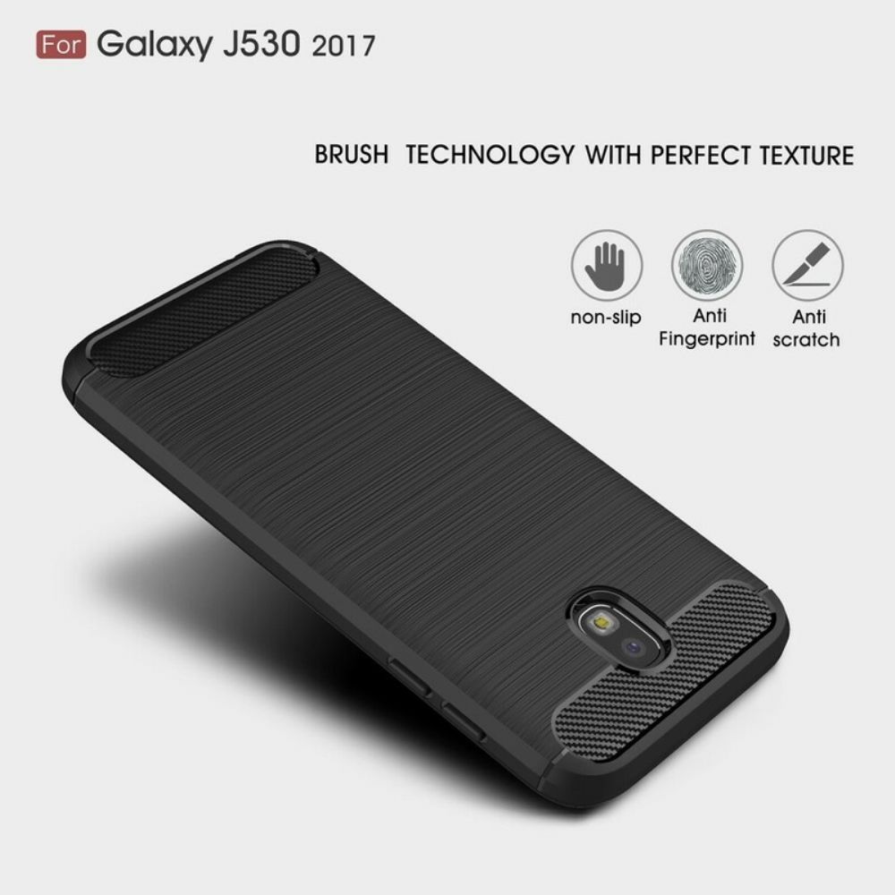 Telefoonhoesje voor Samsung Galaxy J5 2017 Geborstelde Koolstofvezel