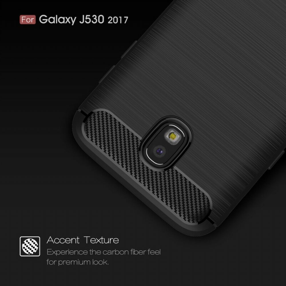 Telefoonhoesje voor Samsung Galaxy J5 2017 Geborstelde Koolstofvezel