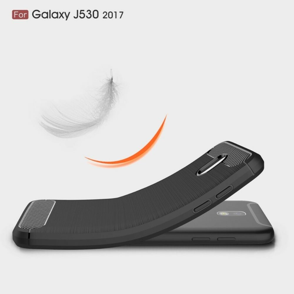 Telefoonhoesje voor Samsung Galaxy J5 2017 Geborstelde Koolstofvezel