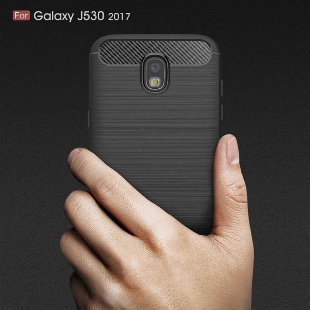 Telefoonhoesje voor Samsung Galaxy J5 2017 Geborstelde Koolstofvezel