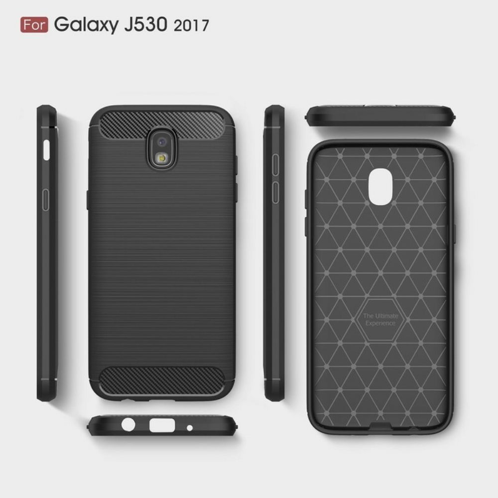 Telefoonhoesje voor Samsung Galaxy J5 2017 Geborstelde Koolstofvezel