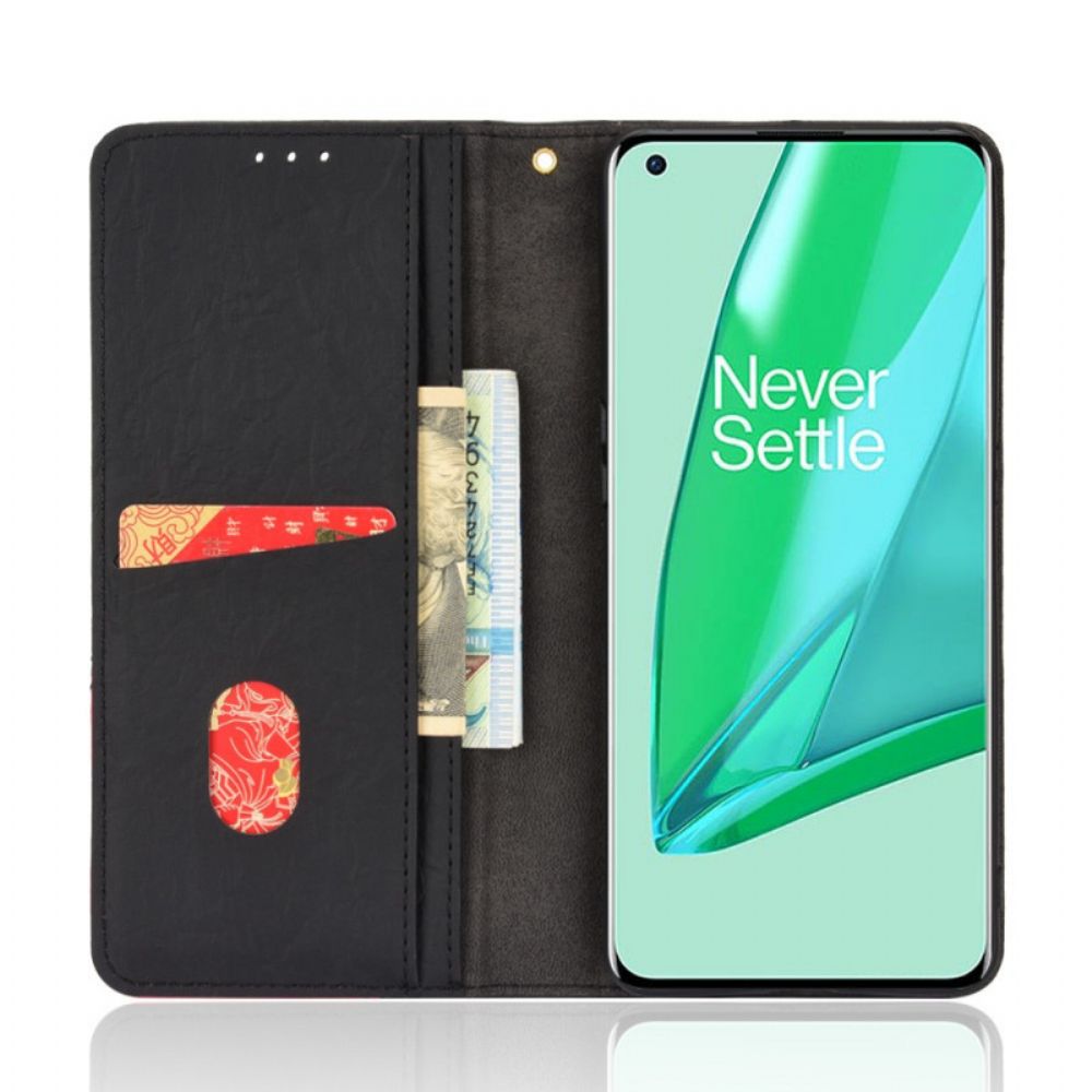 Bescherming Hoesje voor OnePlus 10 Pro 5G Folio-hoesje Geschuind Tweekleurig Kunstleer