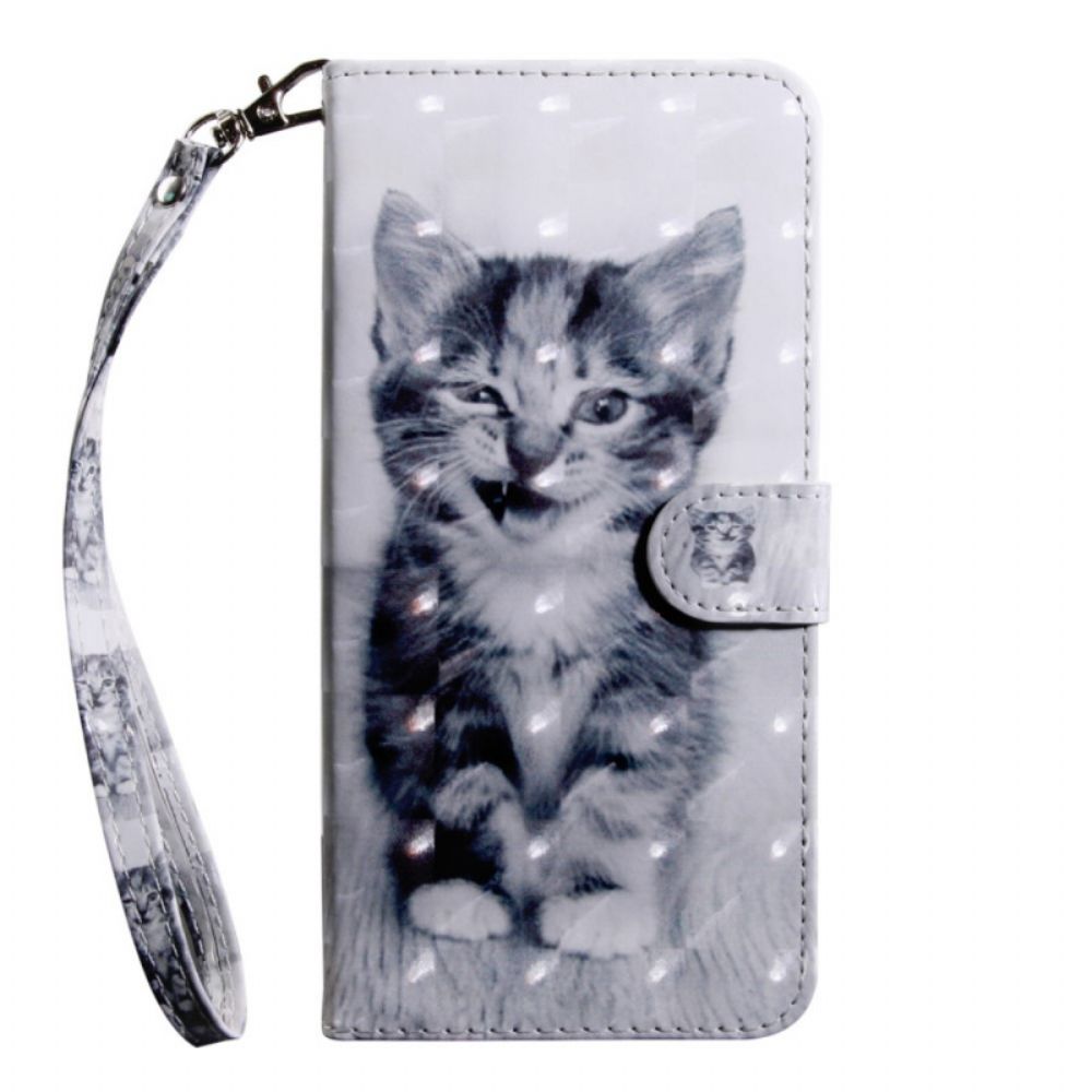 Flip Case voor OnePlus 10 Pro 5G Met Ketting Thong Kitten