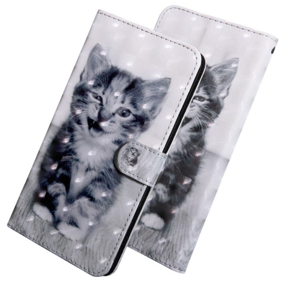 Flip Case voor OnePlus 10 Pro 5G Met Ketting Thong Kitten