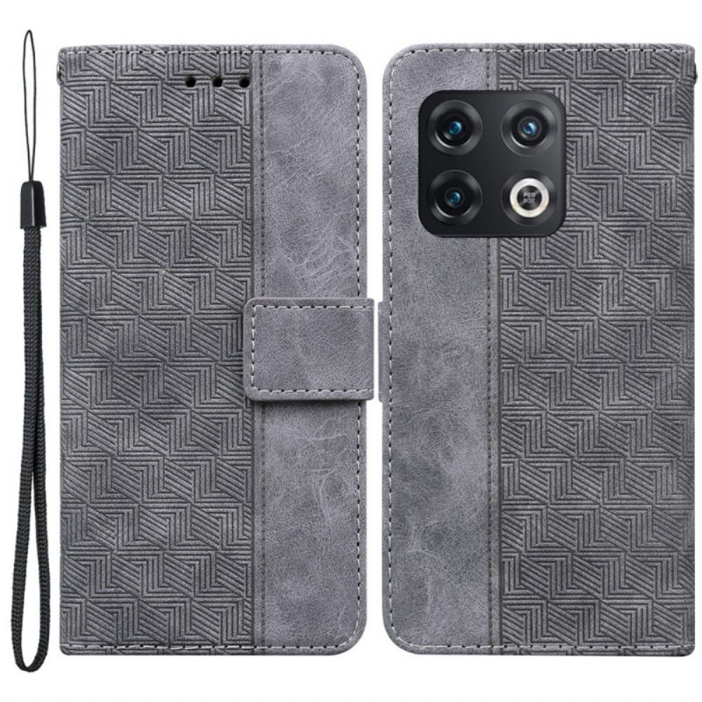 Flip Case voor OnePlus 10 Pro 5G Patroon Met Riem