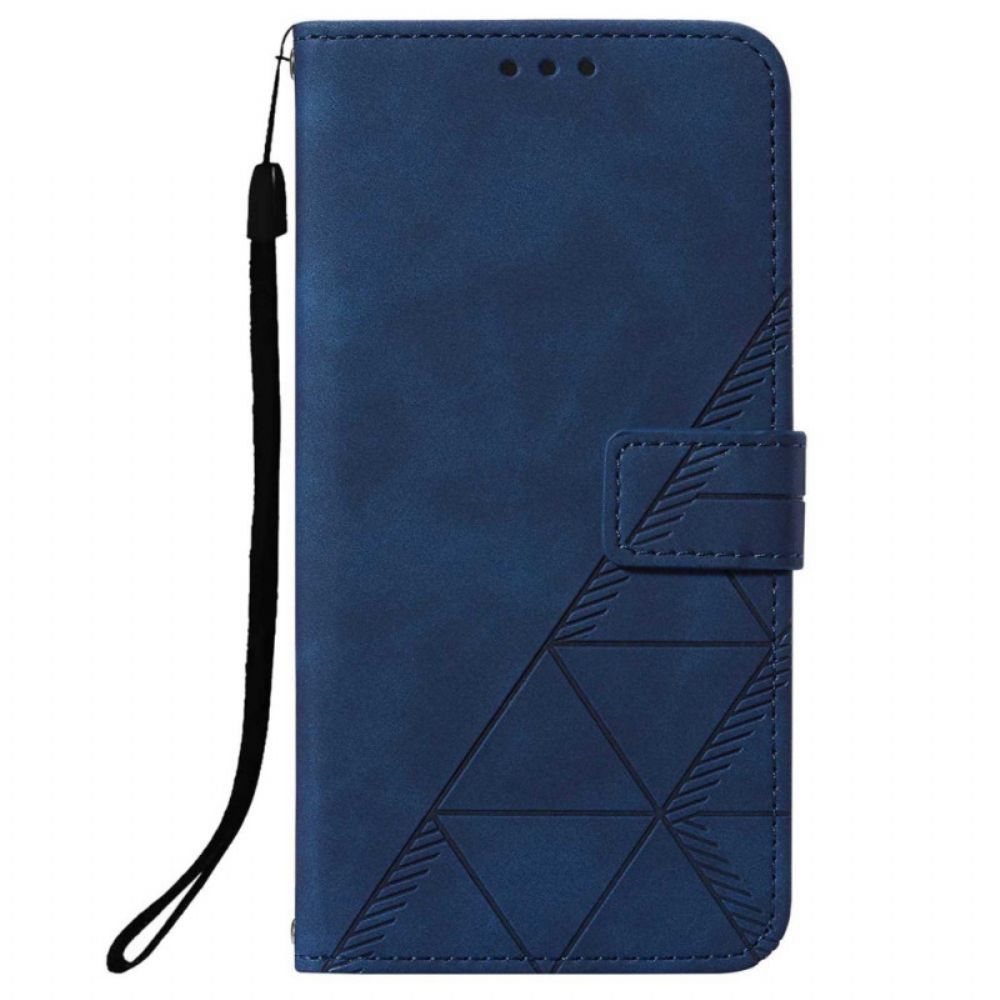 Flip Case voor OnePlus 10 Pro 5G Piramide Leereffect