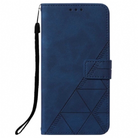 Flip Case voor OnePlus 10 Pro 5G Piramide Leereffect