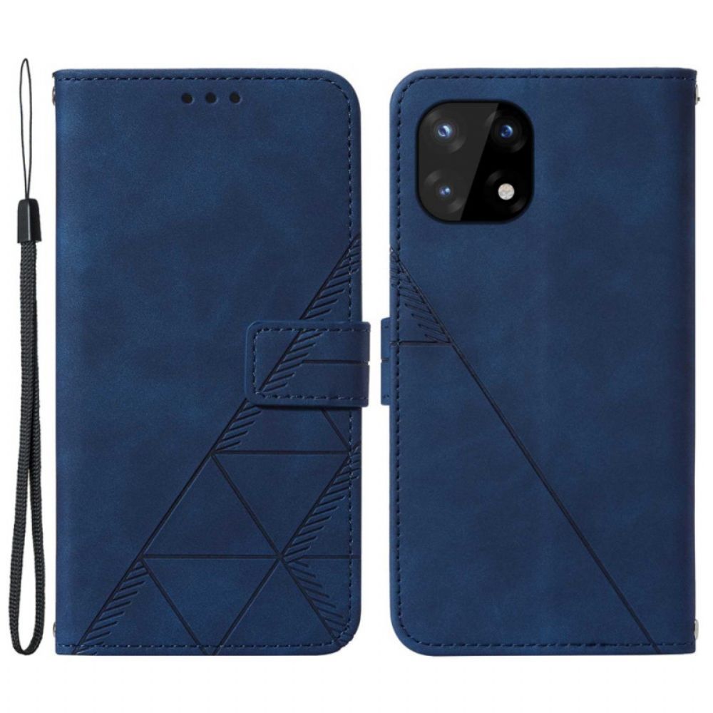 Flip Case voor OnePlus 10 Pro 5G Piramide Leereffect