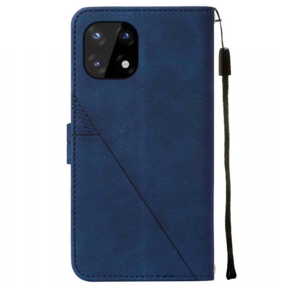 Flip Case voor OnePlus 10 Pro 5G Piramide Leereffect