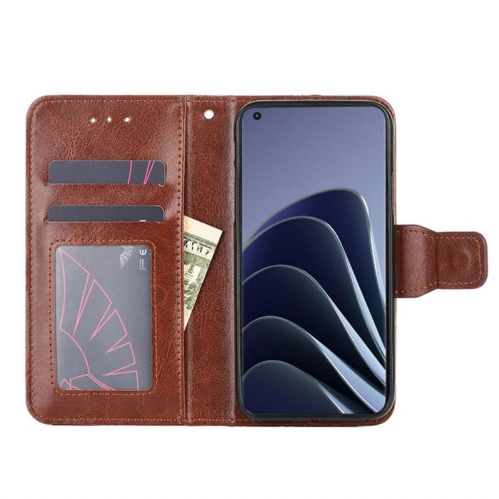 Flip Case voor OnePlus 10 Pro 5G Retro Kunstleer