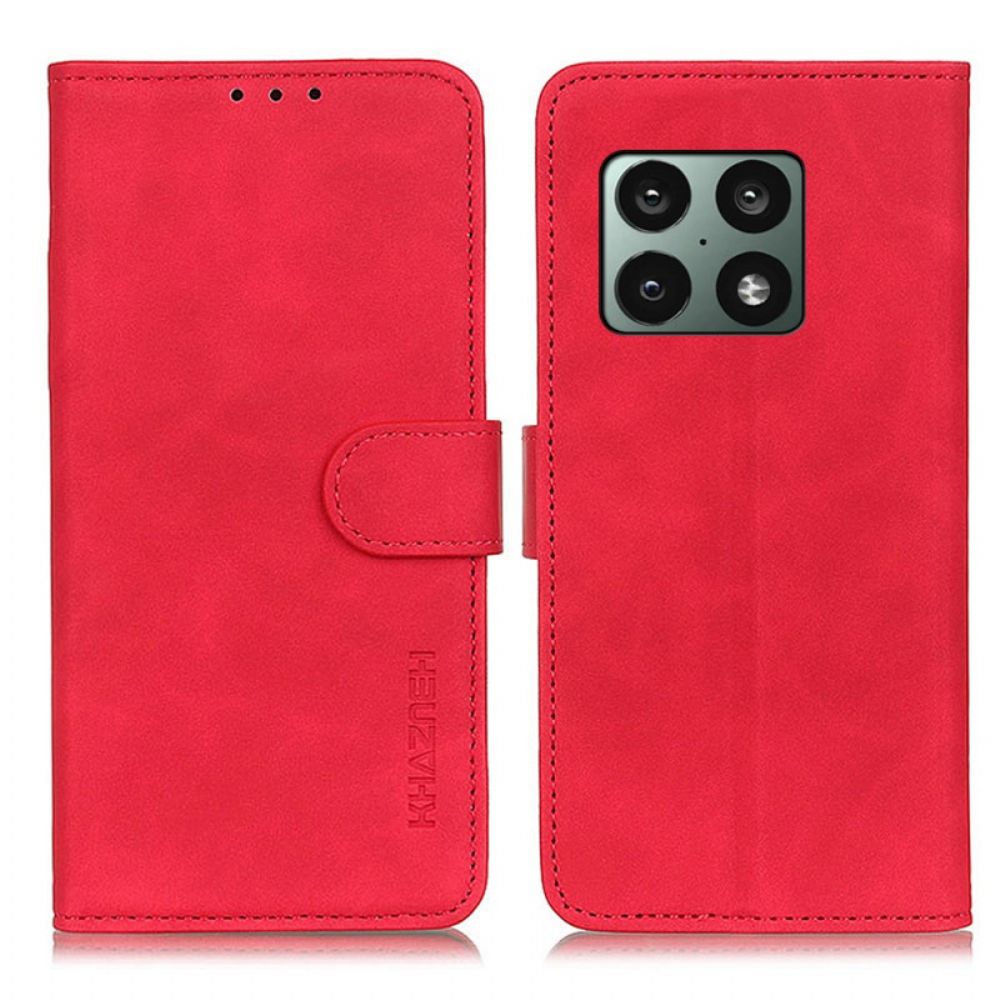 Folio-hoesje voor OnePlus 10 Pro 5G Mat Vintage Leereffect Khazneh