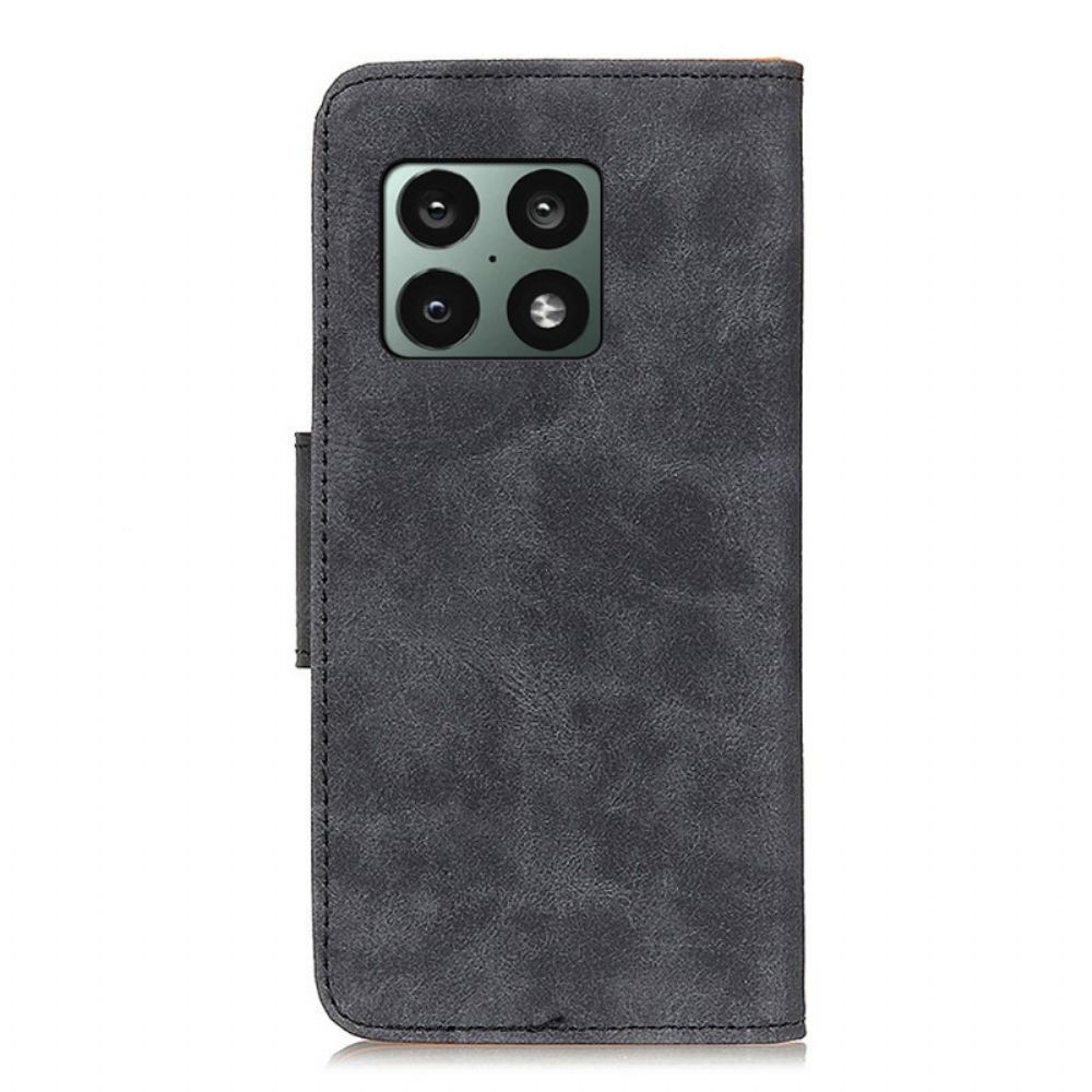 Folio-hoesje voor OnePlus 10 Pro 5G Vintage Splitleer