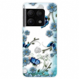 Hoesje voor OnePlus 10 Pro 5G Retro Vlinders En Bloemen