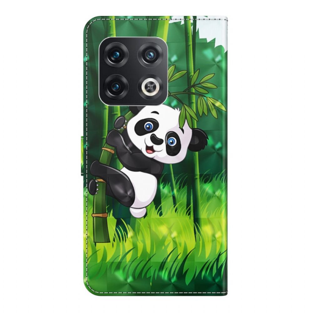 Leren Hoesje voor OnePlus 10 Pro 5G Met Ketting Thong Panda