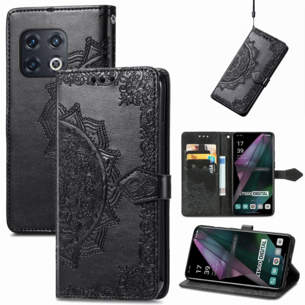 Leren Hoesje voor OnePlus 10 Pro 5G Met Ketting Tribal Strappy Mandala