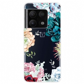 Telefoonhoesje voor OnePlus 10 Pro 5G Naadloze Aquarelbloemen