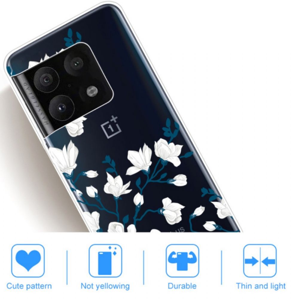 Telefoonhoesje voor OnePlus 10 Pro 5G Witte Bloemen