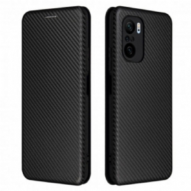 Bescherming Hoesje voor Xiaomi Mi 11i 5G / Poco F3 Folio-hoesje Koolstofvezel Met Steunring