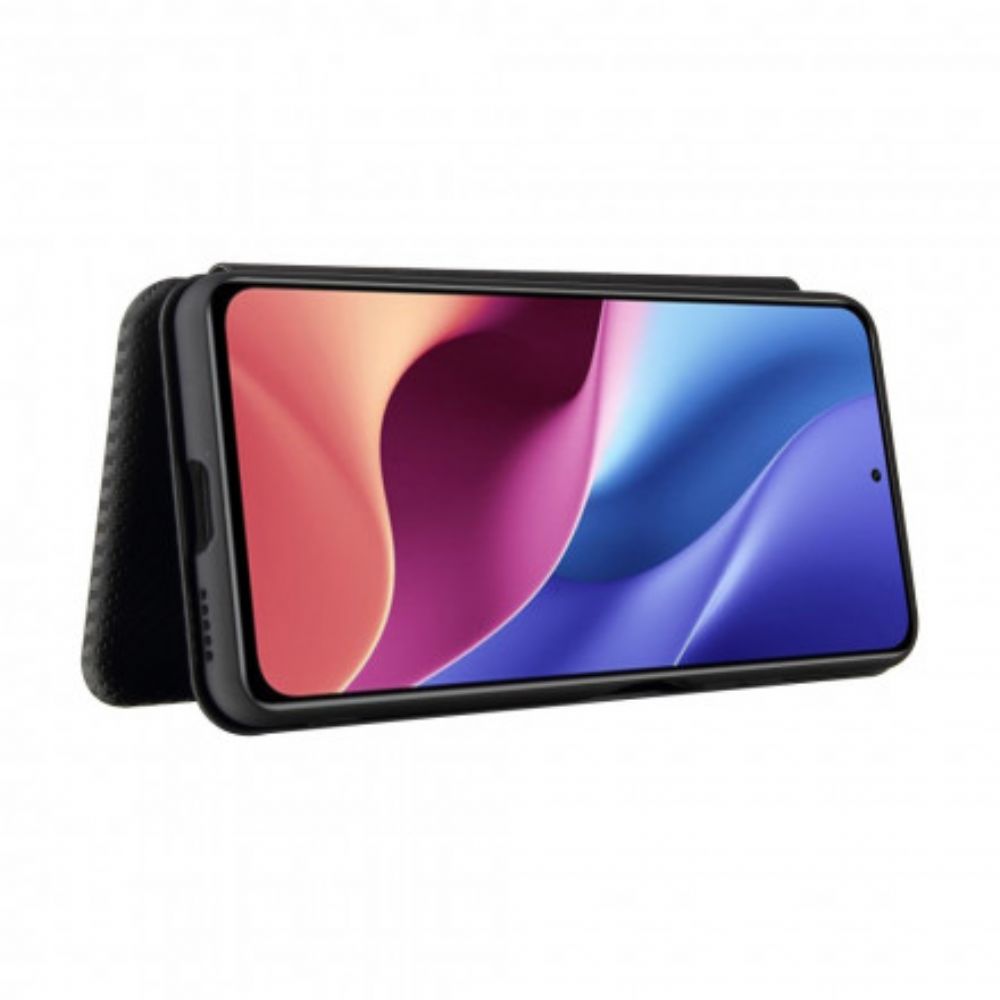 Bescherming Hoesje voor Xiaomi Mi 11i 5G / Poco F3 Folio-hoesje Koolstofvezel Met Steunring