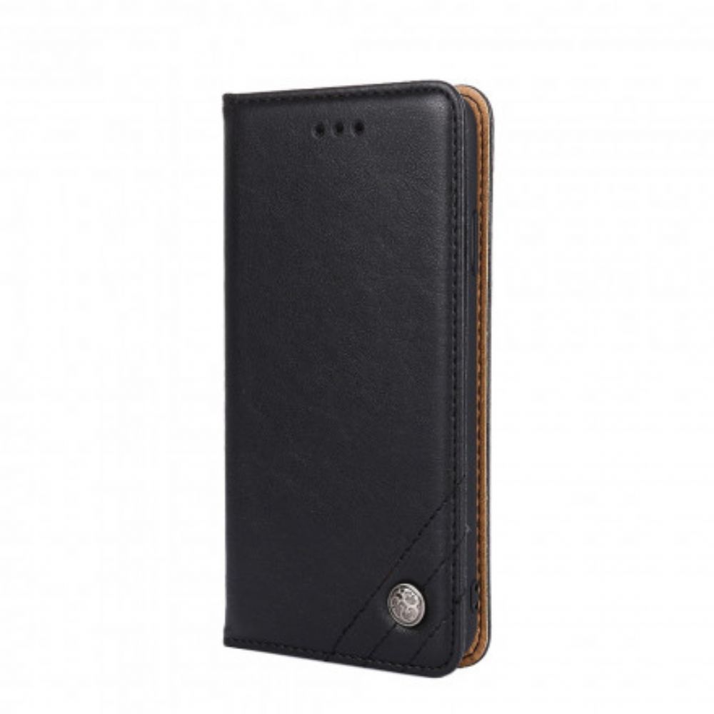 Bescherming Hoesje voor Xiaomi Mi 11i 5G / Poco F3 Folio-hoesje Rivet Lederen Stijl