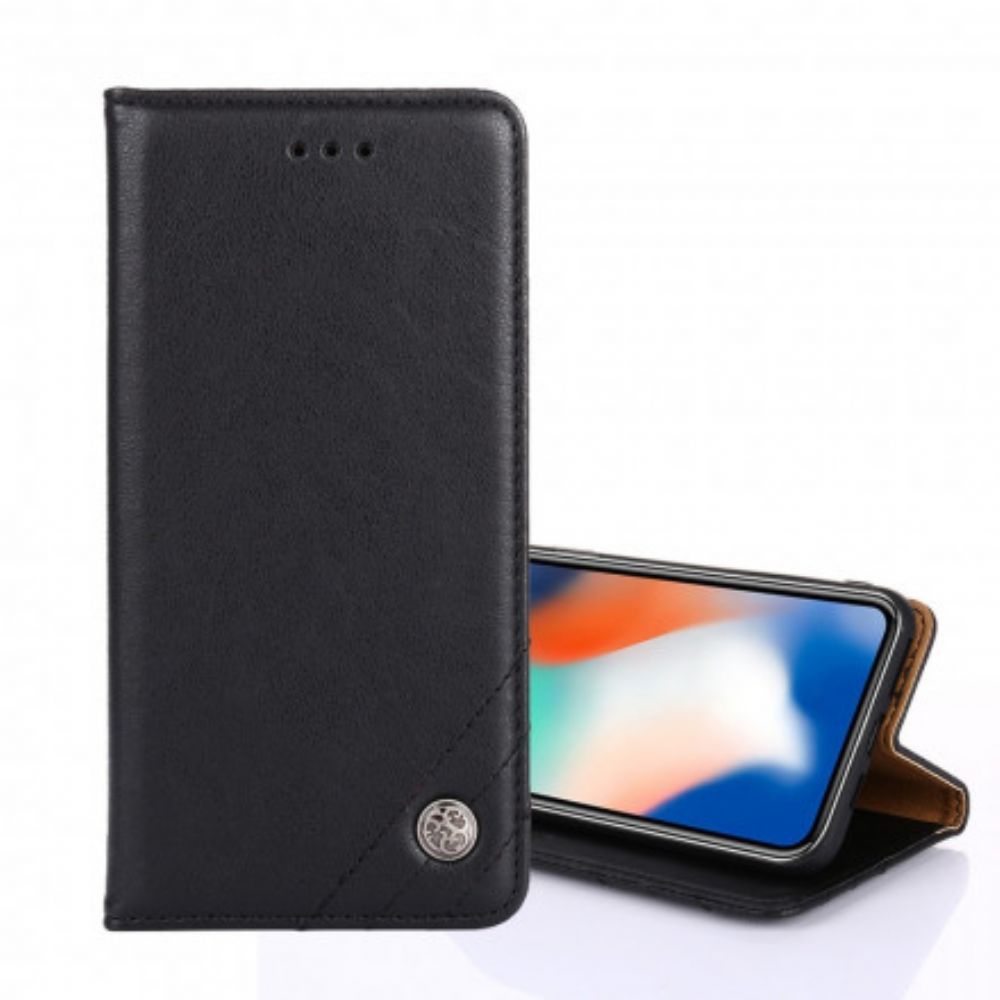 Bescherming Hoesje voor Xiaomi Mi 11i 5G / Poco F3 Folio-hoesje Rivet Lederen Stijl