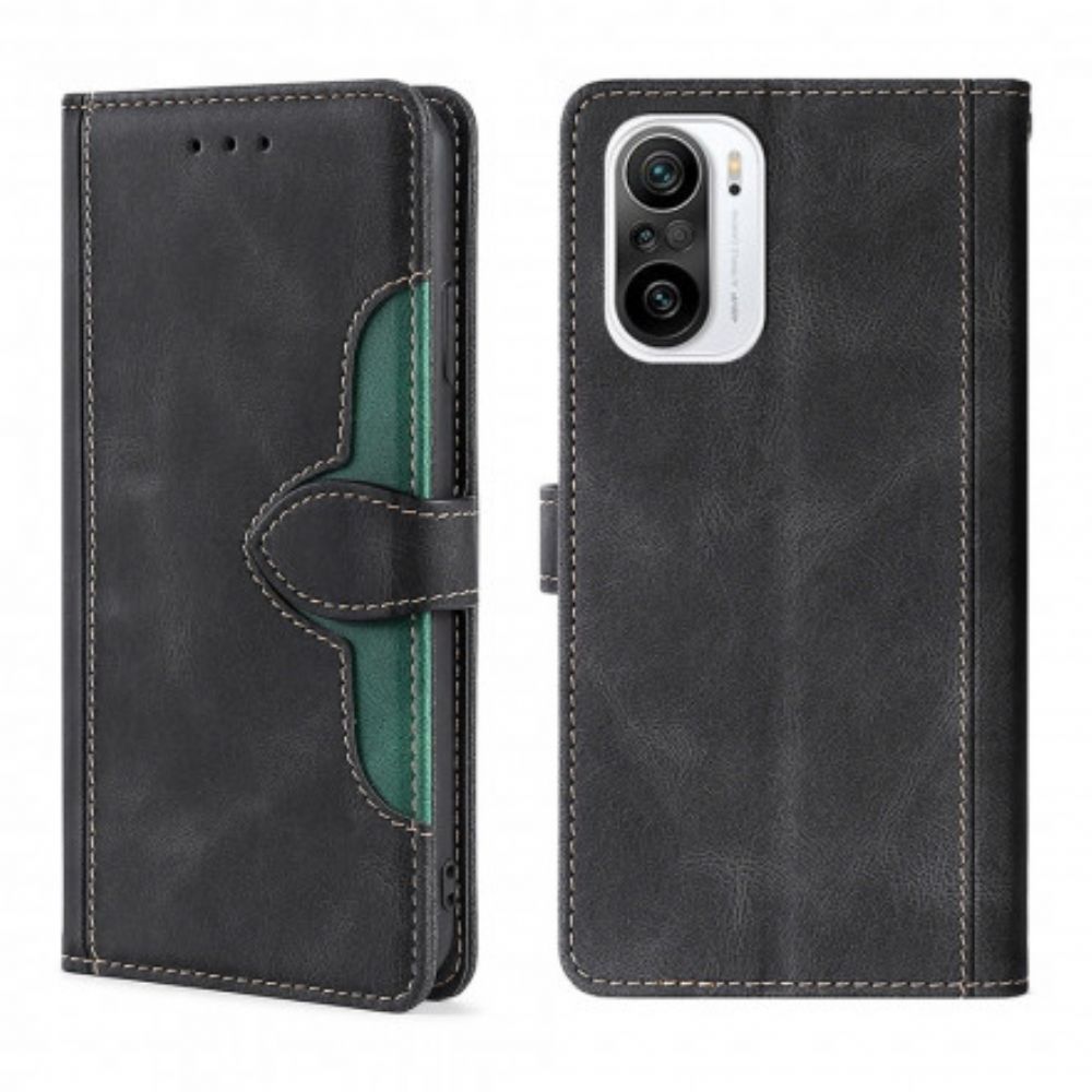 Flip Case voor Xiaomi Mi 11i 5G / Poco F3 Stijlvol Tweekleurig Kunstleer