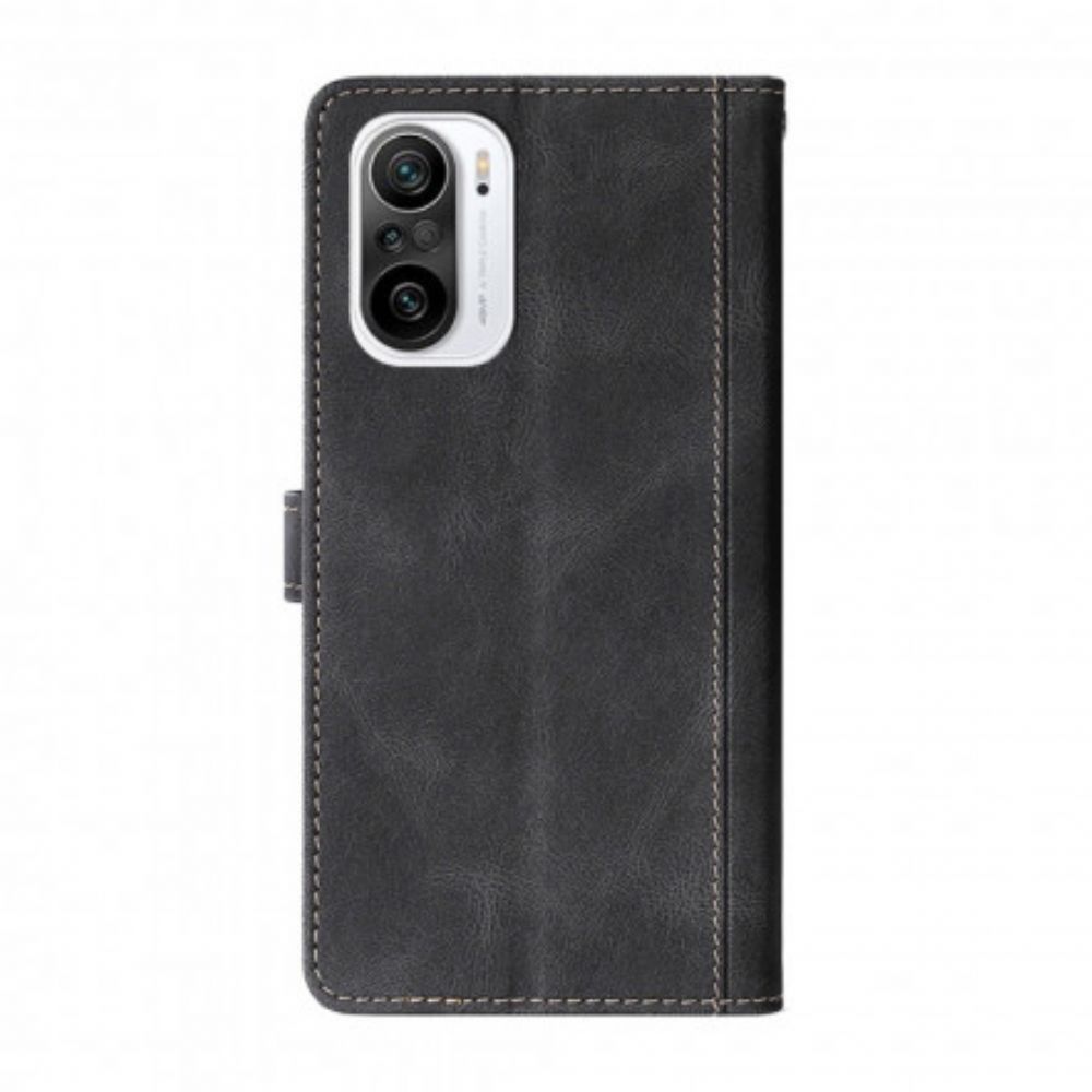 Flip Case voor Xiaomi Mi 11i 5G / Poco F3 Stijlvol Tweekleurig Kunstleer