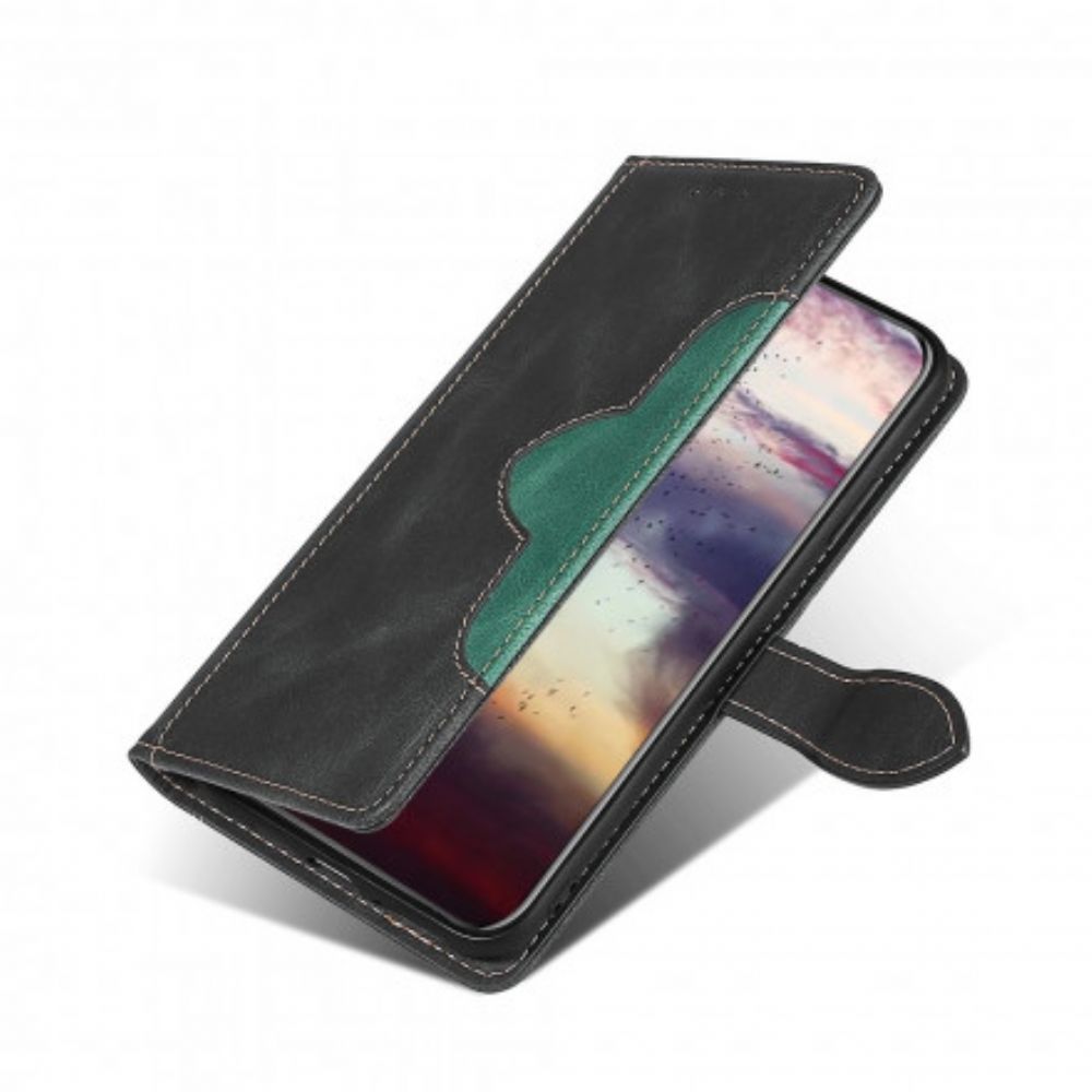 Flip Case voor Xiaomi Mi 11i 5G / Poco F3 Stijlvol Tweekleurig Kunstleer