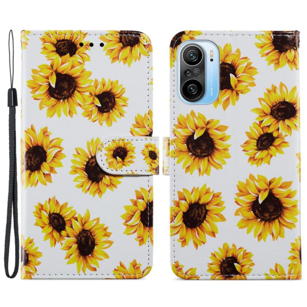 Flip Case voor Xiaomi Mi 11i 5G / Poco F3 Zonnebloemen