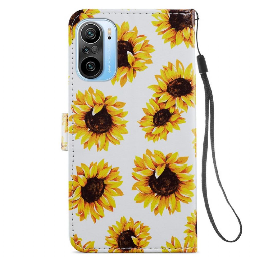 Flip Case voor Xiaomi Mi 11i 5G / Poco F3 Zonnebloemen