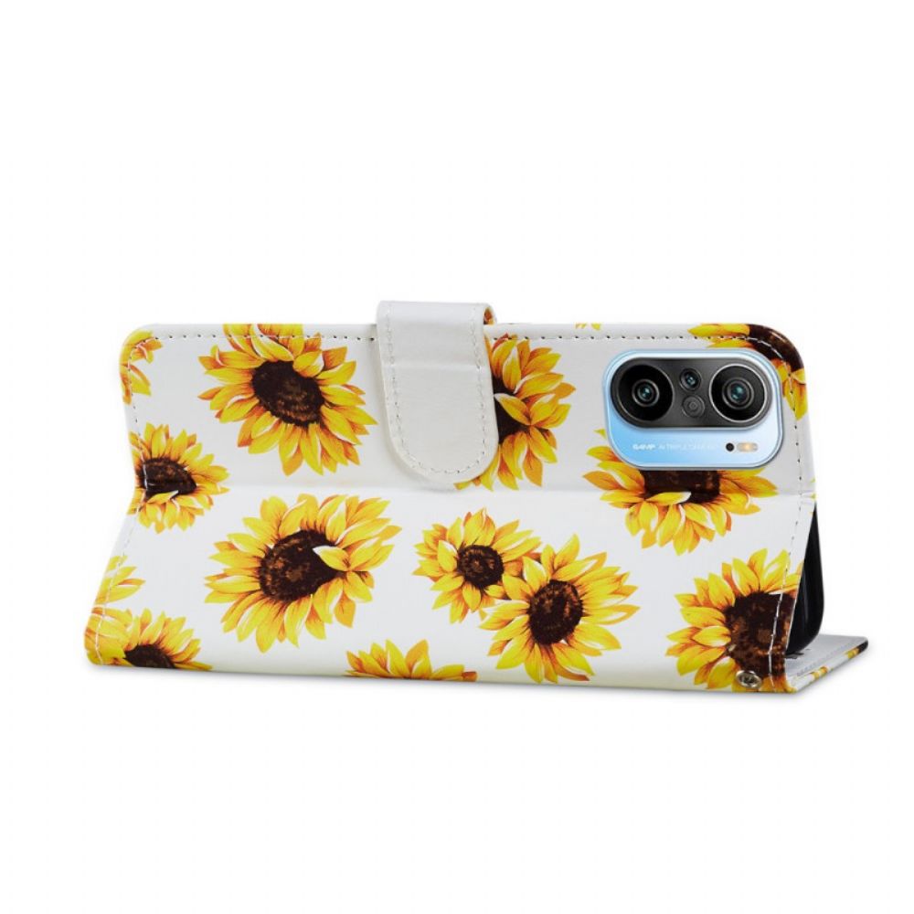 Flip Case voor Xiaomi Mi 11i 5G / Poco F3 Zonnebloemen