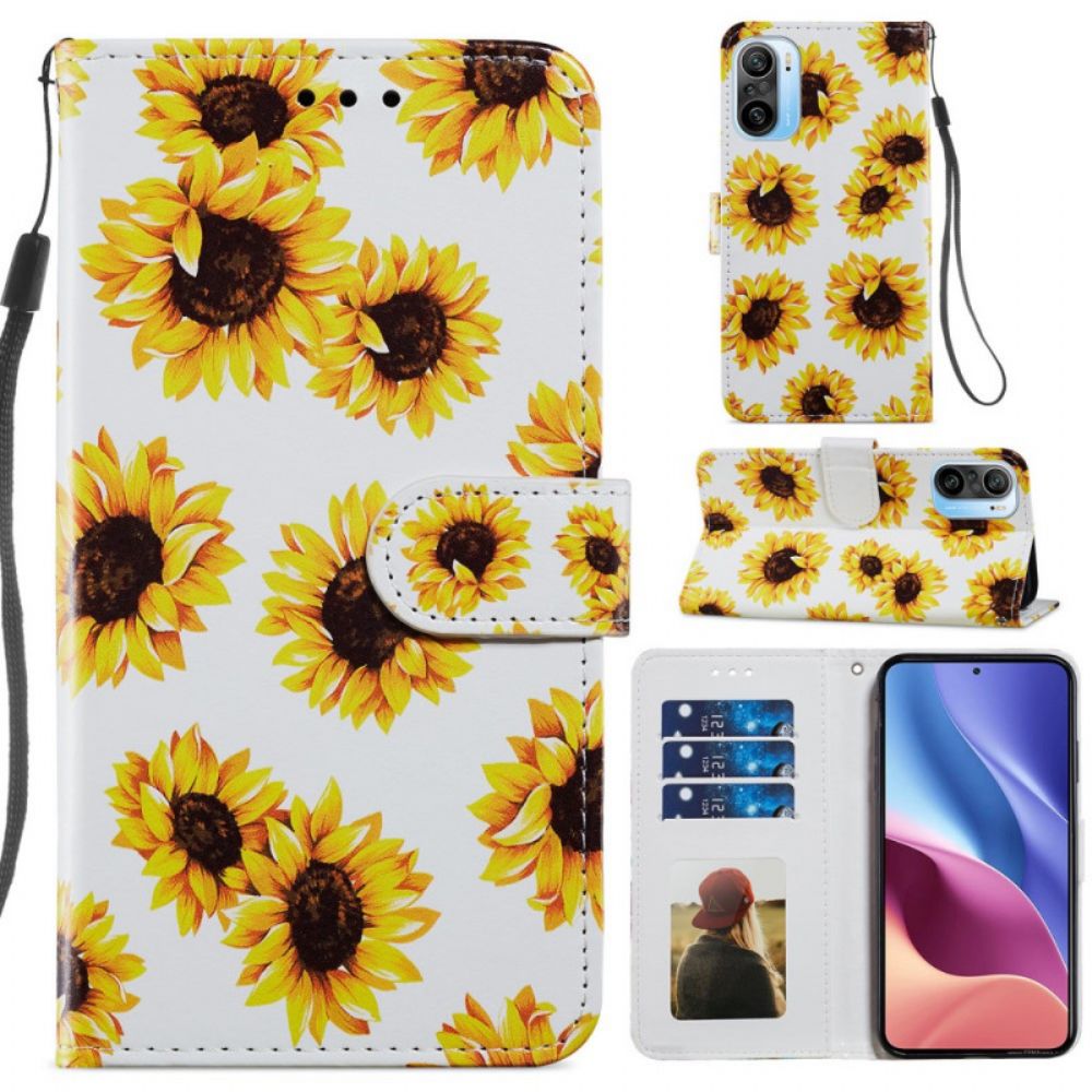 Flip Case voor Xiaomi Mi 11i 5G / Poco F3 Zonnebloemen