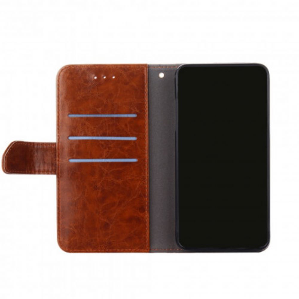 Folio-hoesje voor Xiaomi Mi 11i 5G / Poco F3 Geometrisch Leereffect