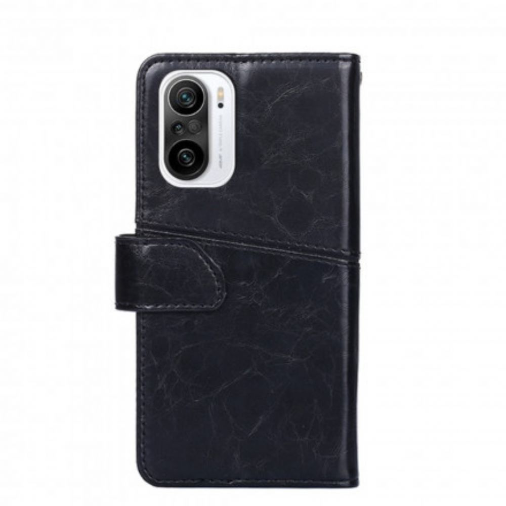 Folio-hoesje voor Xiaomi Mi 11i 5G / Poco F3 Geometrisch Leereffect