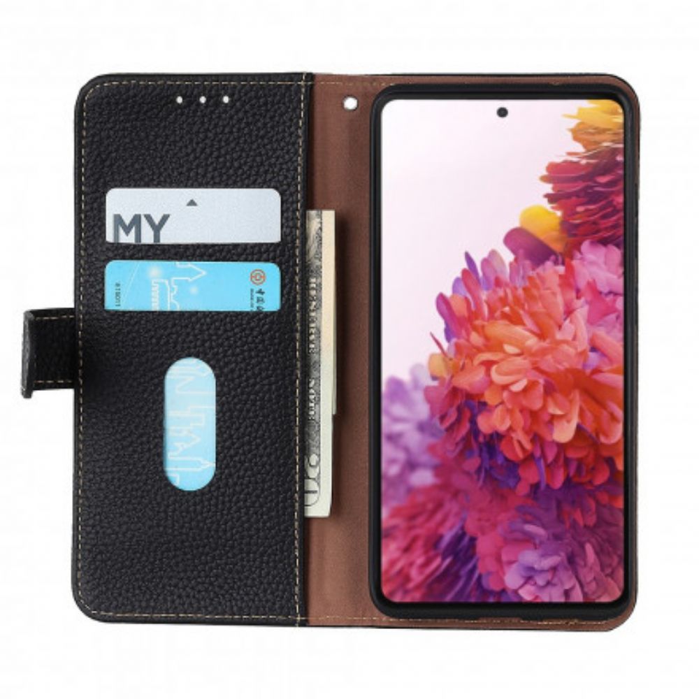 Folio-hoesje voor Xiaomi Mi 11i 5G / Poco F3 Litchi Khazneh Leer