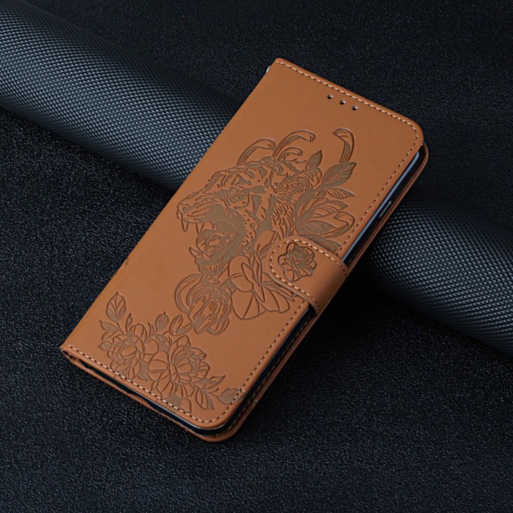 Folio-hoesje voor Xiaomi Mi 11i 5G / Poco F3 Met Ketting Barokke Tijger Met Bandjes