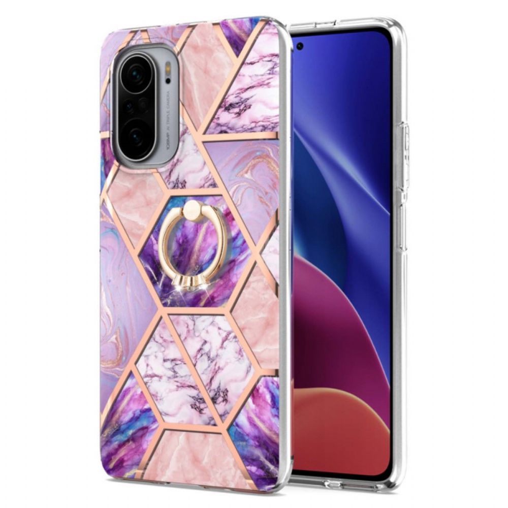 Hoesje voor Xiaomi Mi 11i 5G / Poco F3 Geometrisch Marmer Met Ringsteun