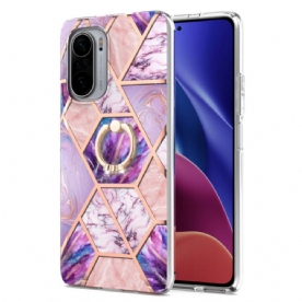 Hoesje voor Xiaomi Mi 11i 5G / Poco F3 Geometrisch Marmer Met Ringsteun