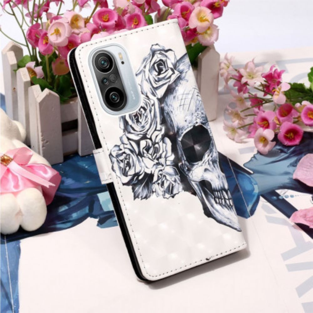 Leren Hoesje voor Xiaomi Mi 11i 5G / Poco F3 Bloemenschedel