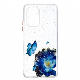 Telefoonhoesje voor Xiaomi Mi 11i 5G / Poco F3 Bloemen Vlinder Hybride