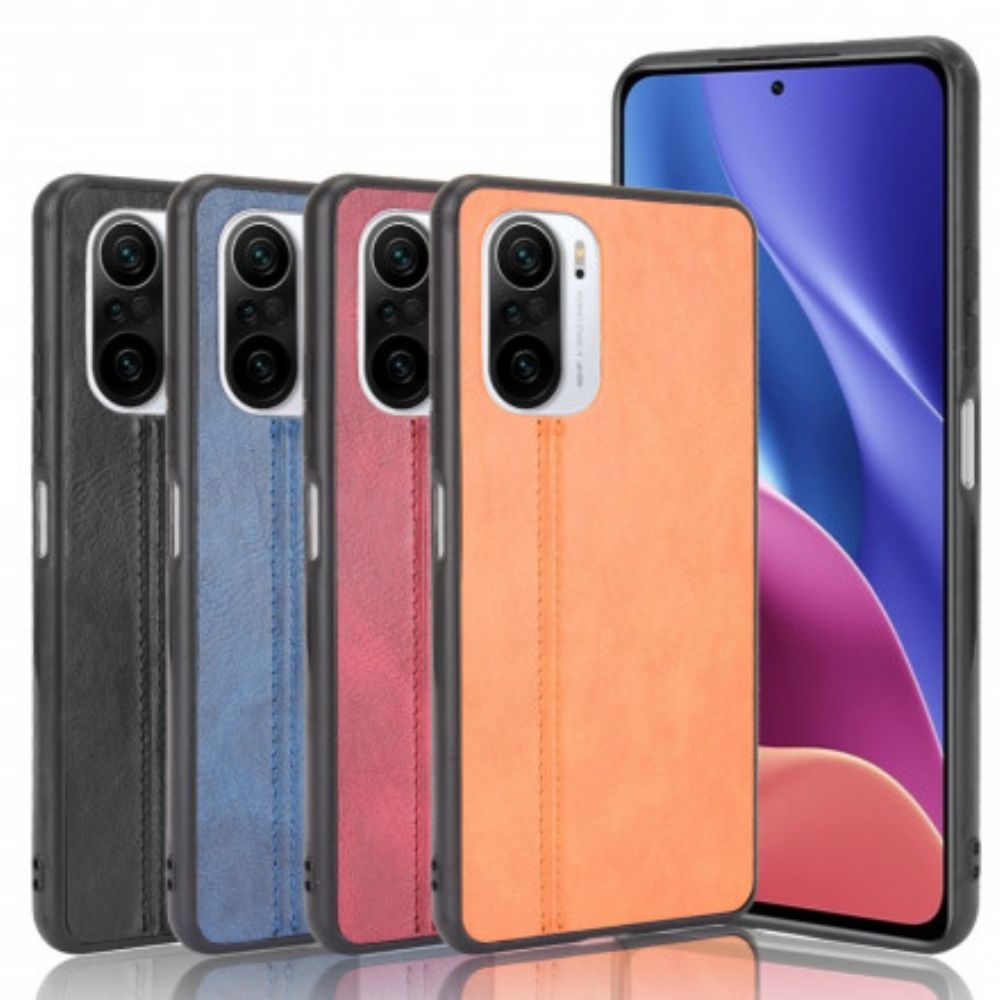 Telefoonhoesje voor Xiaomi Mi 11i 5G / Poco F3 Naad Leereffect