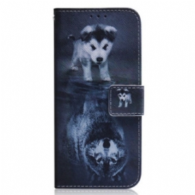 Folio-hoesje voor Poco X5 5G Met Ketting Strappy Puppy-droom