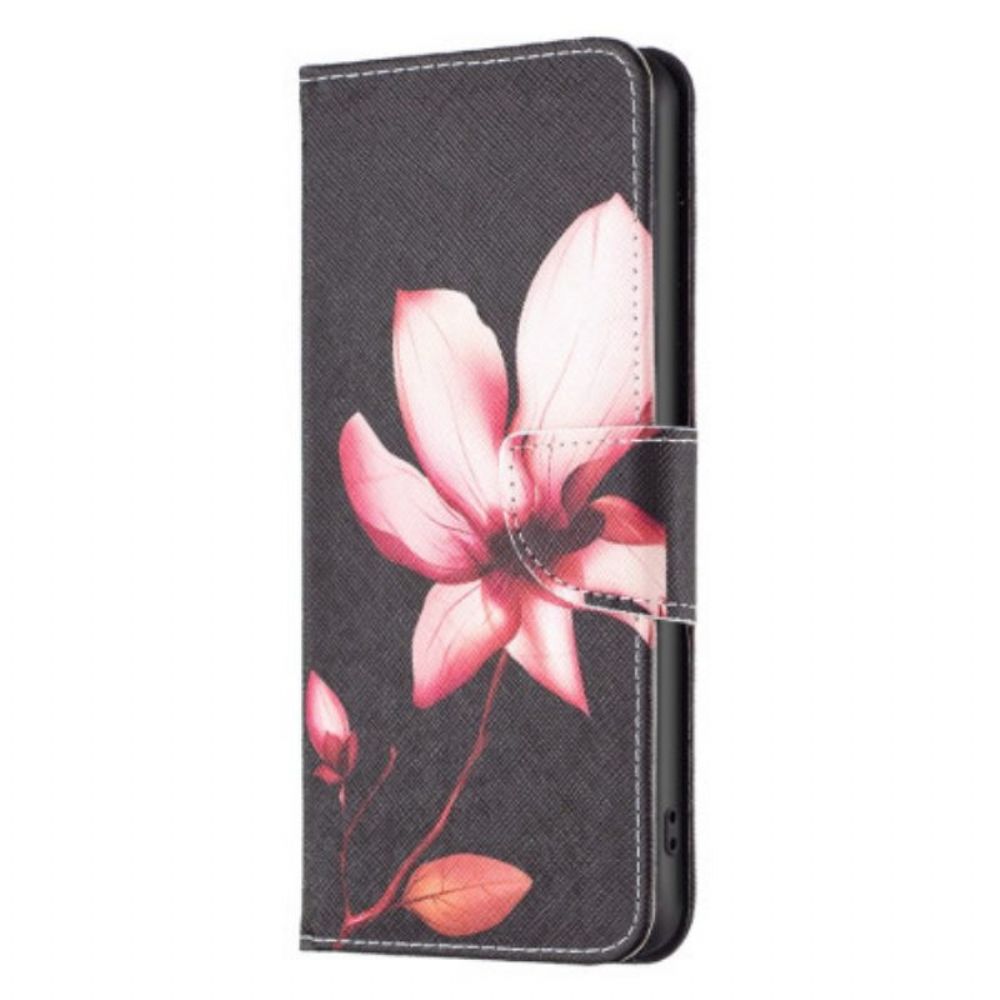 Leren Hoesje voor Poco X5 5G Roze Bloem