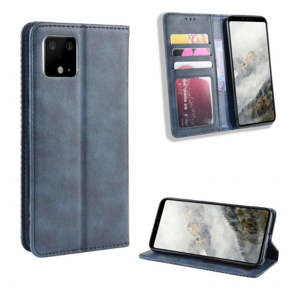 Bescherming Hoesje voor Google Pixel 4 XL Folio-hoesje Vintage Gestileerd Leereffect